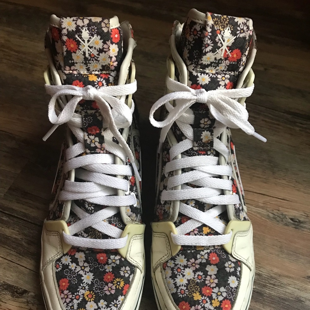 Adidas Opening Ceremony floral wedge sneakers
